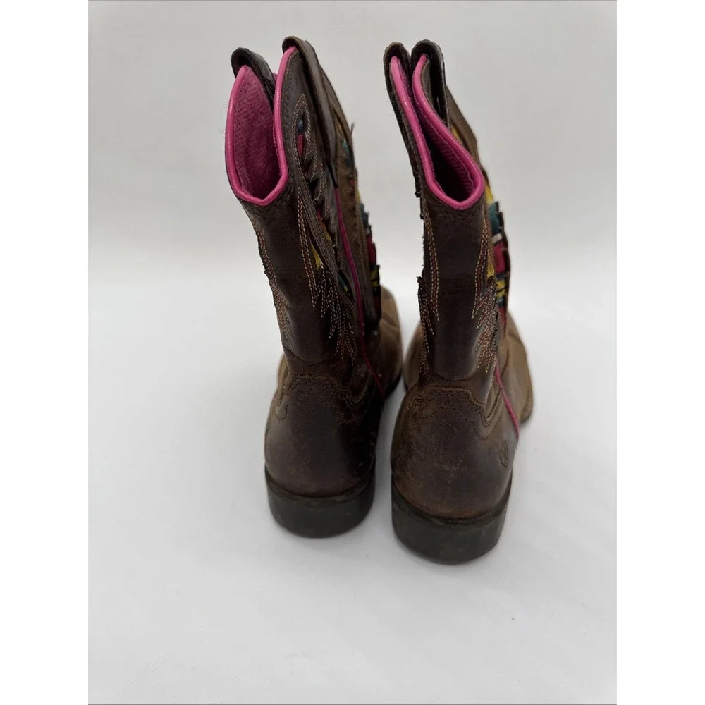Ariat Kids Western Boot Distressed Brown Serape Youth Size 12
